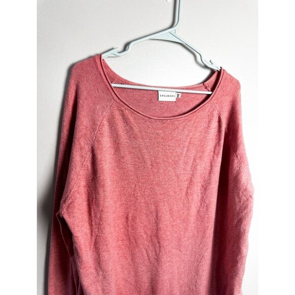 Dreamers Round Wide Neck Knit Sweater Pink M/L Womens - Picture 2 of 9